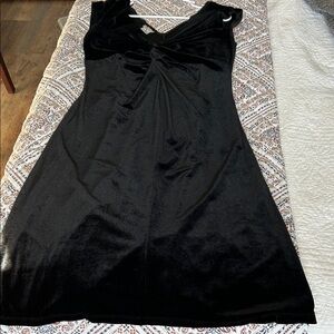 London Times Black Velvet Midi Dress